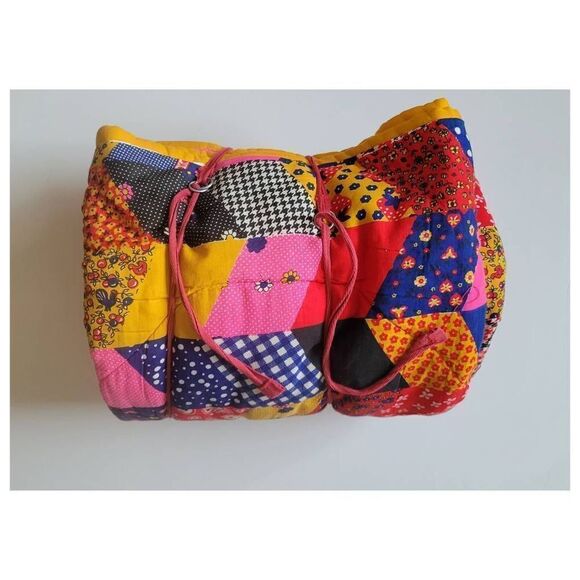 Vintage 1960's 1970's Patchwork Quited Sleeping Bag by Coleman